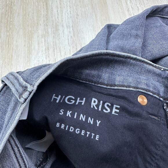 Lucky Brand Gray High Rise Skinny Bridgette Distressed Fray Hem Denim Jeans 2/26 - Picture 14 of 16